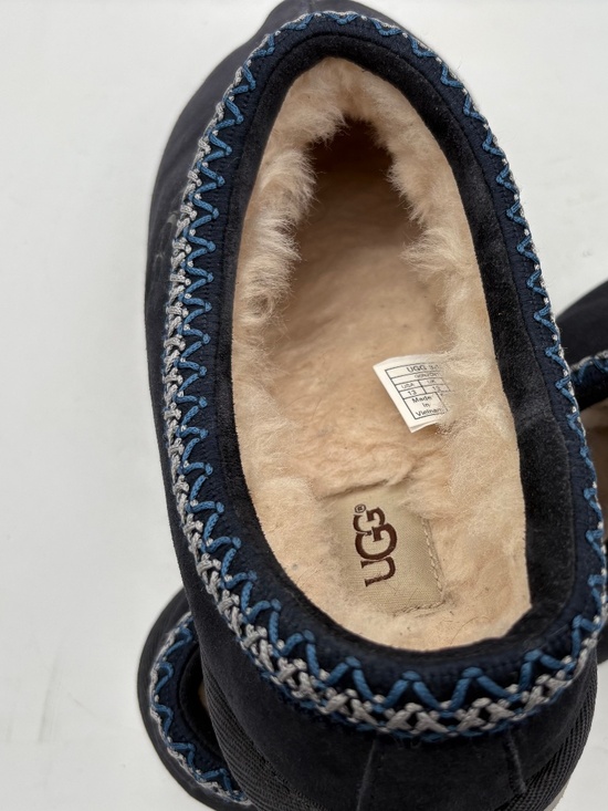 UGG Tasman Men’s Slippers 13 Navy Blue Shearling Lined Suede House Shoes 5950 - Picture 3 of 14